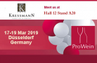 Kressmann au rendez-vous de ProWein du 17 au 19 Mars 2019 !
